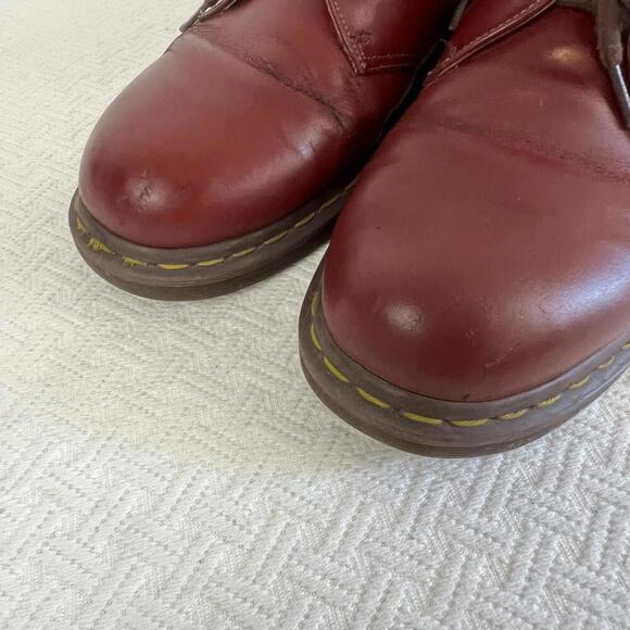 Vintage 1990’s Doc Martens Made In England Oxblood Oxford Shoes Men's 11 Red 6 H - Picture 8 of 14
